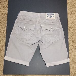 True Religion Mens Size 28 Gray Corduroy Shorts